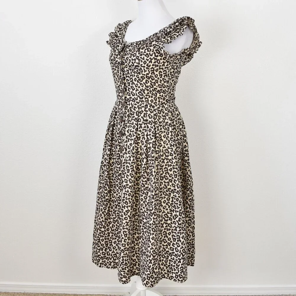 Sea New York Lottie Leopard Midi Dress - 0 - Picture 6 of 11